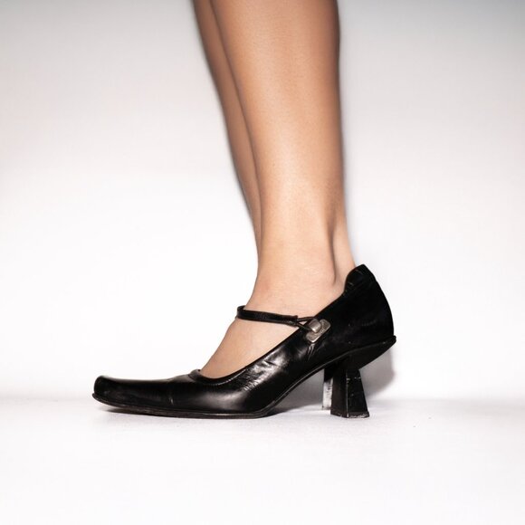 Vintage Prada SS1999 Leather Mirror Heels with the Techno Heel shape